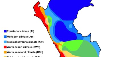 地図のペルーの気候