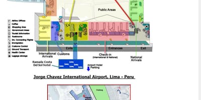 リマの空港ターミナルビルの地図