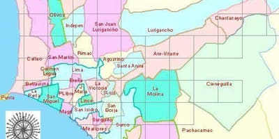 地図のリマペルー地区